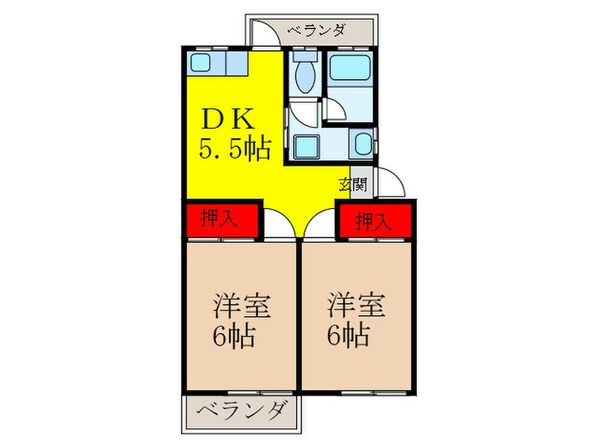 オレンジハイツの物件間取画像